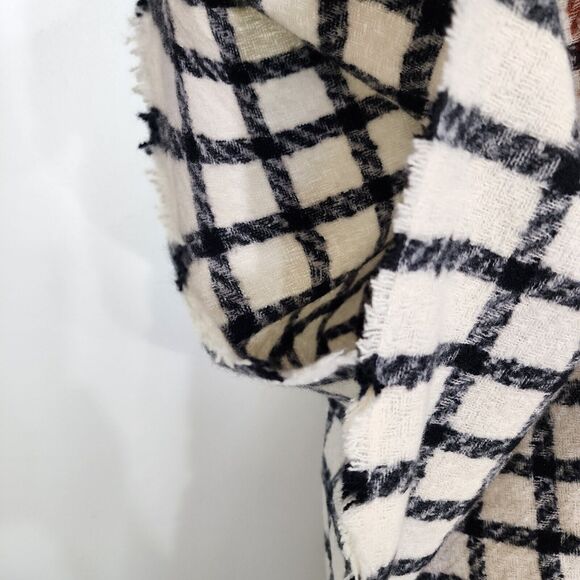 Lincoln Outfitters Women Poncho One Size Shawl Cape Plaid Scarf Finge Multicolor - Picture 9 of 13